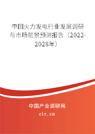 中國火力發電行業發展調研與市場前景預測報告（2022-2028年）