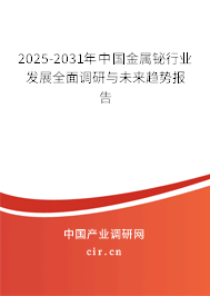 2025-2031年中國金屬鉍行業發展全面調研與未來趨勢報告