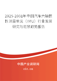 2025-2031年中國汽車六軸慣性測量單元（IMU）行業發展研究與前景趨勢報告