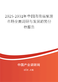 2025-2031年中國海南省旅游市場全面調研與發展趨勢分析報告