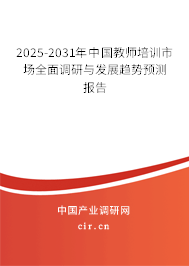 2025-2031年中國教師培訓市場全面調研與發展趨勢預測報告