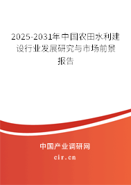 2025-2031年中國農田水利建設行業發展研究與市場前景報告