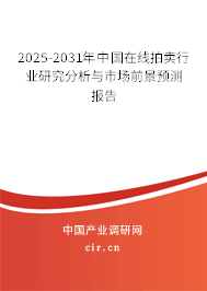 2025-2031年中國在線拍賣行業研究分析與市場前景預測報告