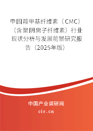 中國羧甲基纖維素（CMC）（含聚陰離子纖維素）行業現狀分析與發展前景研究報告（2025年版）