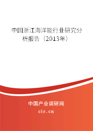 中國浙江海洋能行業研究分析報告（2013年）