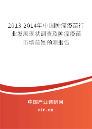 2013-2014年中國腫瘤疫苗行業(yè)發(fā)展現(xiàn)狀調(diào)查及腫瘤疫苗市場前景預(yù)測報告