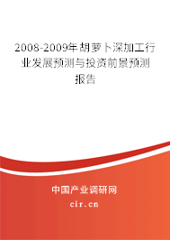2008-2009年胡蘿卜深加工行業(yè)發(fā)展預測與投資前景預測報告