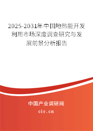 2025-2031年中國地?zé)崮荛_發(fā)利用市場深度調(diào)查研究與發(fā)展前景分析報告