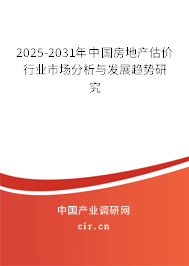 2025-2031年中國房地產估價行業市場分析與發展趨勢研究
