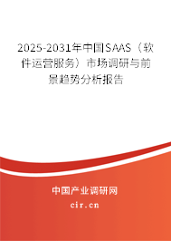 2025-2031年中國SAAS（軟件運營服務）市場調研與前景趨勢分析報告