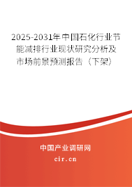 2025-2031年中國石化行業節能減排行業現狀研究分析及市場前景預測報告（下架）