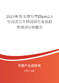 2025年版全球與中國pm2.5空調濾芯市場調研與發展趨勢預測分析報告