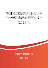 中國沉淀硫酸鋇行業現狀研究分析及市場前景預測報告（2025年）