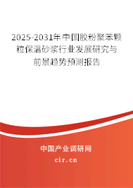 2025-2031年中國膠粉聚苯顆粒保溫砂漿行業發展研究與前景趨勢預測報告
