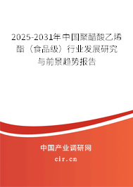 2025-2031年中國聚醋酸乙烯酯（食品級）行業發展研究與前景趨勢報告
