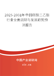 2025-2031年中國碳酸二乙酯行業全面調研與發展趨勢預測報告