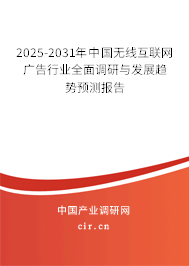 2025-2031年中國無線互聯網廣告行業全面調研與發展趨勢預測報告