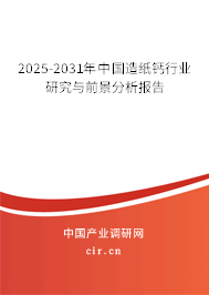2025-2031年中國(guó)造紙鈣行業(yè)研究與前景分析報(bào)告