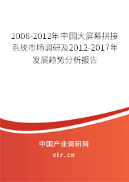 2008-2012年中國大屏幕拼接系統市場調研及2012-2017年發展趨勢分析報告