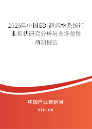 2025年中國EDI超純水系統行業現狀研究分析與市場前景預測報告