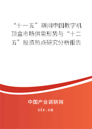 “十一五”期間中國數字機頂盒市場供需形勢與“十二五”投資熱點研究分析報告