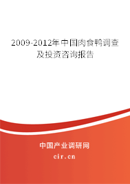 2009-2012年中國肉食鴨調查及投資咨詢報告