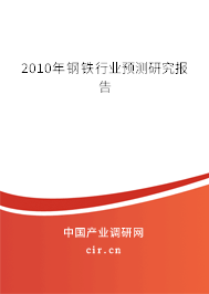 2010年鋼鐵行業預測研究報告