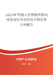 2025年中國大型鐵路養路機械發展現狀調研及市場前景分析報告