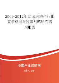 2009-2012年武漢房地產行業競爭格局與投資戰略研究咨詢報告