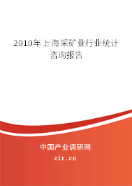 2010年上海采礦業行業統計咨詢報告