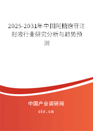 2025-2031年中國阿糖胞苷注射液行業研究分析與趨勢預測