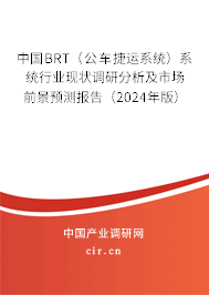 中國BRT（公車捷運系統(tǒng)）系統(tǒng)行業(yè)現(xiàn)狀調(diào)研分析及市場前景預(yù)測報告（2024年版）