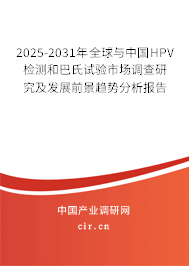 2025-2031年全球與中國HPV檢測和巴氏試驗市場調查研究及發(fā)展前景趨勢分析報告