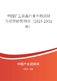 中國礦工裝備行業市場調研與前景趨勢預測（2025-2031年）