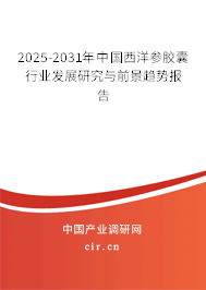 2025-2031年中國西洋參膠囊行業發展研究與前景趨勢報告