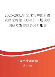 2025-2031年全球與中國纖維素納米纖維（CNF）市場現狀調研及發展趨勢分析報告