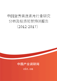 中國復方黃連素片行業研究分析及投資前景預測報告（2012-2017）