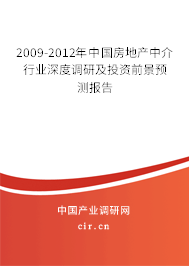 2009-2012年中國房地產中介行業深度調研及投資前景預測報告