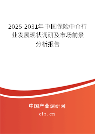 2025-2031年中國保險中介行業發展現狀調研及市場前景分析報告