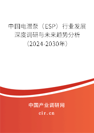 中國(guó)電潛泵（ESP）行業(yè)發(fā)展深度調(diào)研與未來(lái)趨勢(shì)分析（2024-2030年）
