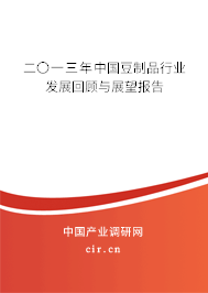 二〇一三年中國豆制品行業發展回顧與展望報告
