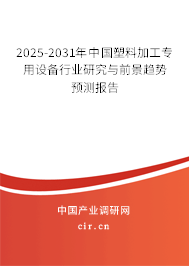 2025-2031年中國塑料加工專用設備行業研究與前景趨勢預測報告