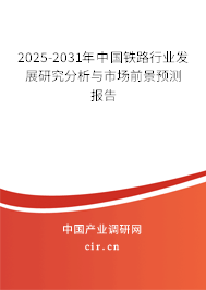 2025-2031年中國鐵路行業發展研究分析與市場前景預測報告