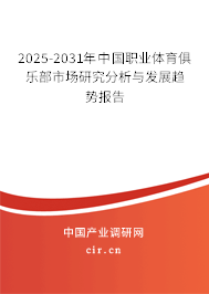 2025-2031年中國職業體育俱樂部市場研究分析與發展趨勢報告