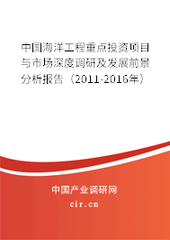 中國海洋工程重點投資項目與市場深度調研及發展前景分析報告（2011-2016年）
