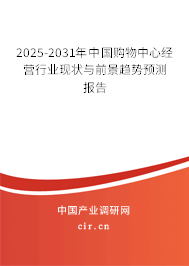 2025-2031年中國購物中心經營行業現狀與前景趨勢預測報告