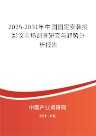 2025-2031年中國固定安裝投影儀市場調查研究與趨勢分析報告