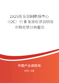 2025版互聯網數據中心（IDC）行業發展現狀調研及市場前景分析報告