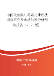 中國硫氰酸紅霉素行業現狀調查研究及市場前景分析預測報告（2025版）