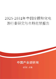 2025-2031年中國全模塊化電源行業研究與市場前景報告